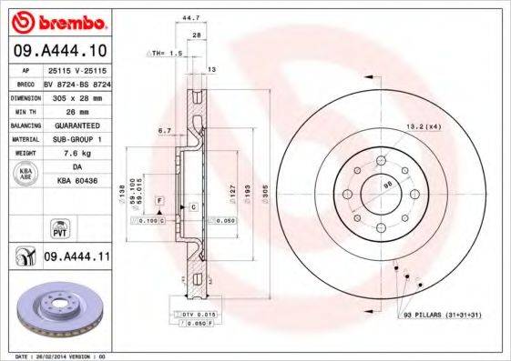 BRECO BS8724 гальмівний диск