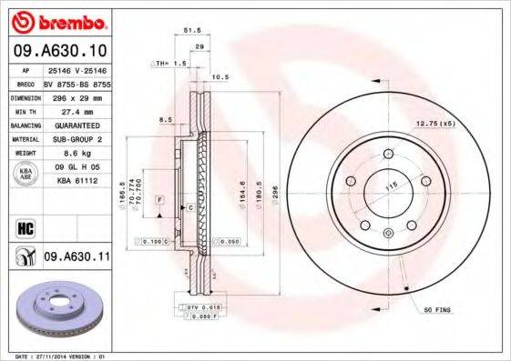 BRECO BS8755 гальмівний диск