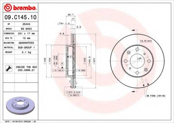 BRECO BS9053 гальмівний диск