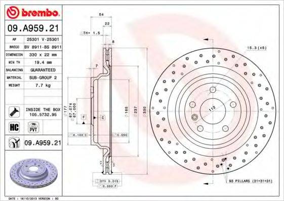 BRECO BV8911 гальмівний диск