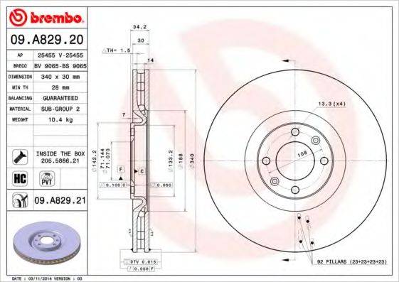 BRECO BV8940 гальмівний диск