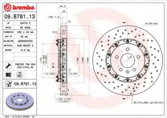 BRECO BZ9088 гальмівний диск