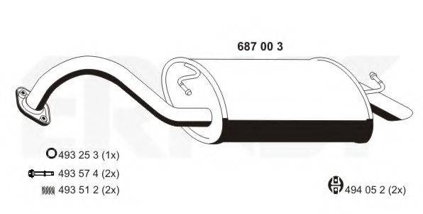 ERNST 687003 Глушник вихлопних газів кінцевий