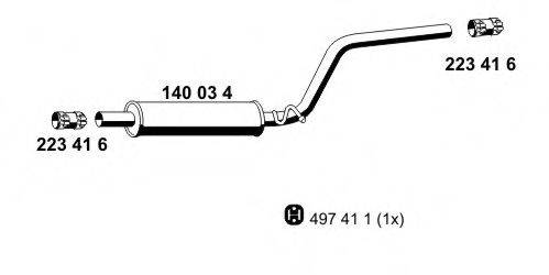 ERNST 140034 Середній глушник вихлопних газів