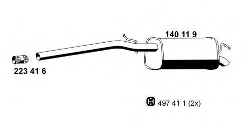 ERNST 140119 Глушник вихлопних газів кінцевий
