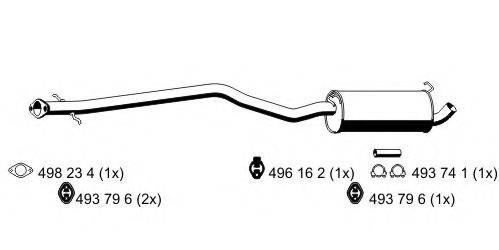 ERNST 331159 Середній глушник вихлопних газів