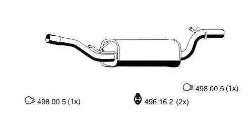 ERNST 670012 Середній глушник вихлопних газів