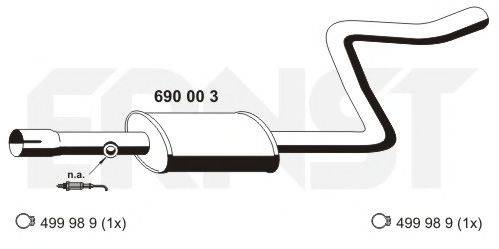 ERNST 690003 Середній глушник вихлопних газів