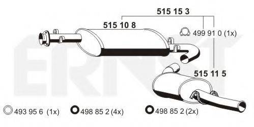 ERNST 515153 Глушник вихлопних газів кінцевий