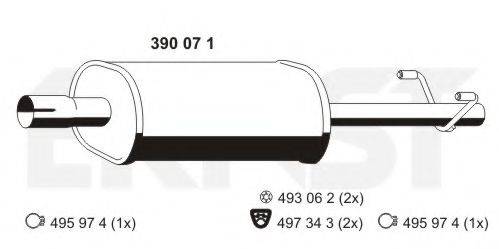 ERNST 390071 Середній глушник вихлопних газів