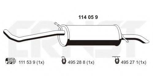 ERNST 114059 Глушник вихлопних газів кінцевий