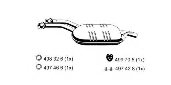 ERNST 374279 Середній глушник вихлопних газів