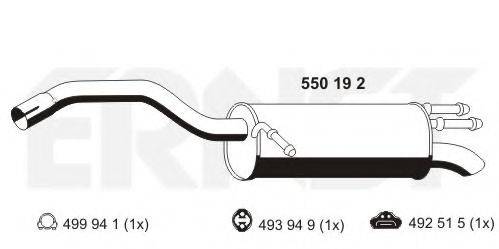 ERNST 550192 Глушник вихлопних газів кінцевий