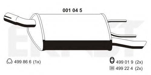 ERNST 001045 Глушник вихлопних газів кінцевий