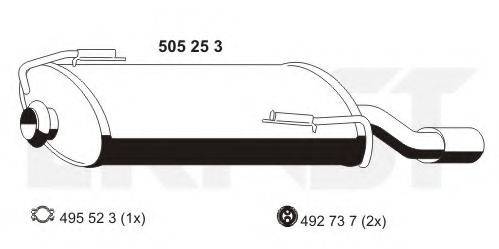 ERNST 505253 Глушник вихлопних газів кінцевий