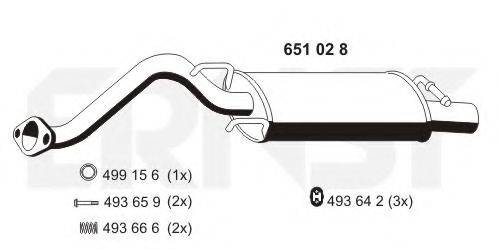 ERNST 651028 Глушник вихлопних газів кінцевий