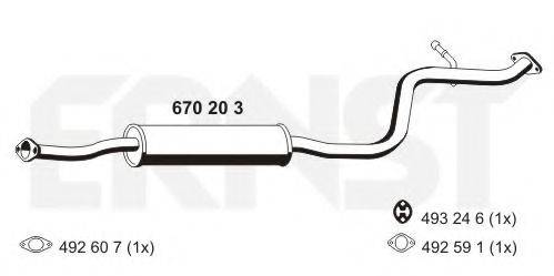 ERNST 670203 Середній глушник вихлопних газів