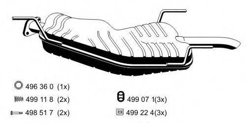 ERNST 053143 Глушник вихлопних газів кінцевий