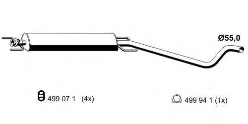 ERNST 055048 Середній глушник вихлопних газів