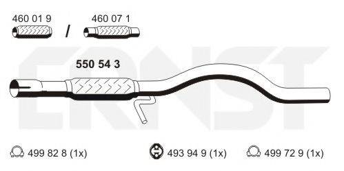 ERNST 550543 Труба вихлопного газу