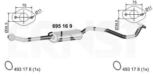 ERNST 695169 Середній глушник вихлопних газів