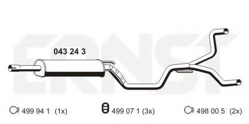 ERNST 043243 Середній глушник вихлопних газів