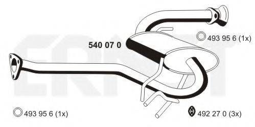 ERNST 540070 Середній глушник вихлопних газів