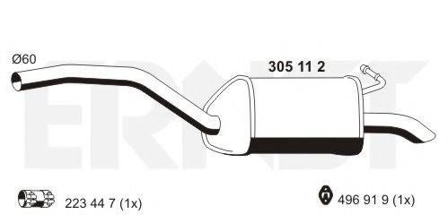 ERNST 305112 Глушник вихлопних газів кінцевий
