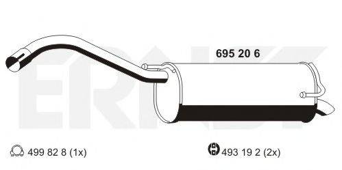 ERNST 695206 Глушник вихлопних газів кінцевий