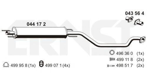 ERNST 044172 Середній глушник вихлопних газів