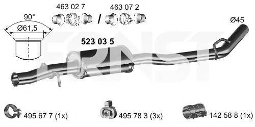 ERNST 523035 Середній глушник вихлопних газів