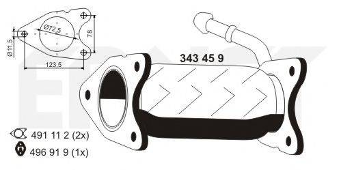 ERNST 343459 Гофрована труба, вихлопна система