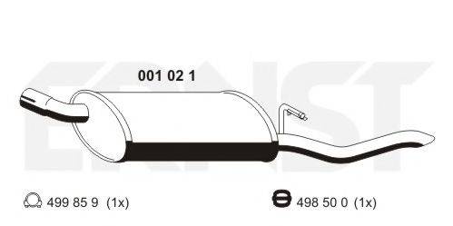 ERNST 001021 Глушник вихлопних газів кінцевий