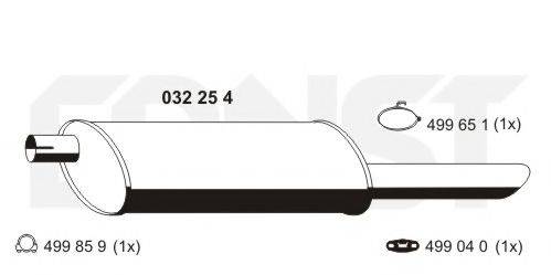 ERNST 032254 Глушник вихлопних газів кінцевий