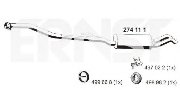 ERNST 274111 Глушник вихлопних газів кінцевий