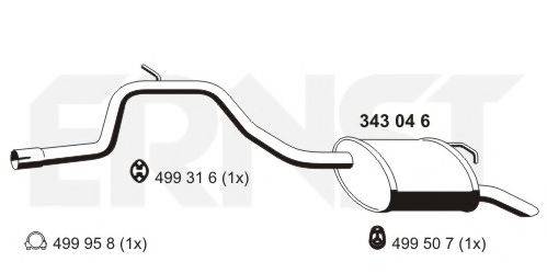 ERNST 343046 Глушник вихлопних газів кінцевий