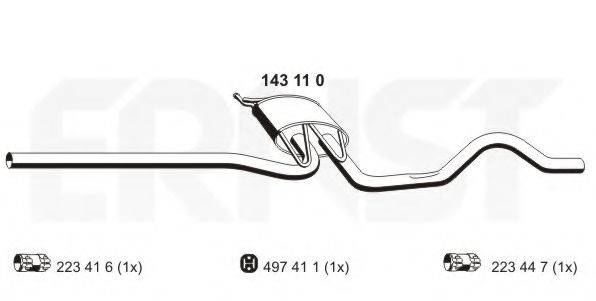 ERNST 143110 Середній глушник вихлопних газів