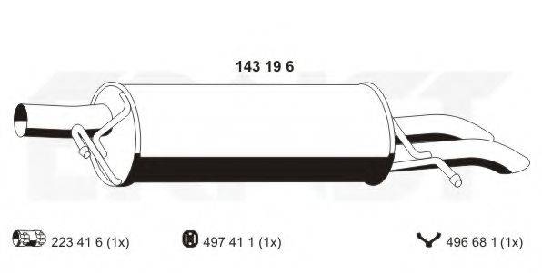 ERNST 143196 Глушник вихлопних газів кінцевий