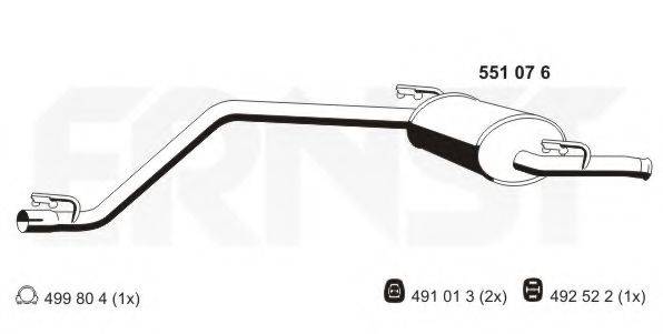 ERNST 551076 Глушник вихлопних газів кінцевий