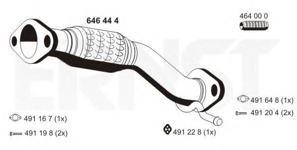 ERNST 646444 Труба вихлопного газу