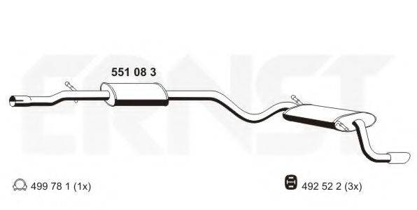 ERNST 551083 Глушник вихлопних газів кінцевий