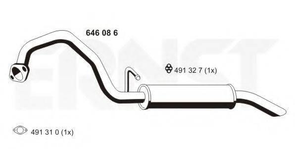 ERNST 646086 Глушник вихлопних газів кінцевий
