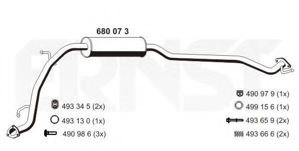 ERNST 680073 Середній глушник вихлопних газів