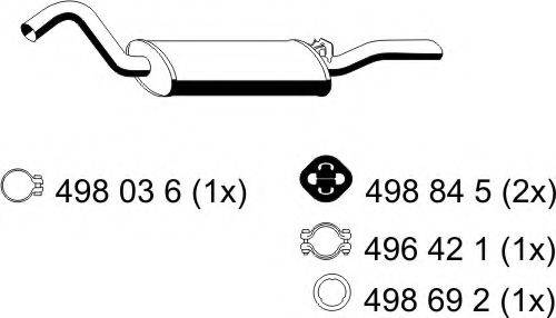 ERNST 224031 Середній глушник вихлопних газів
