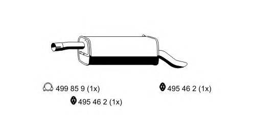 ERNST 310154 Глушник вихлопних газів кінцевий