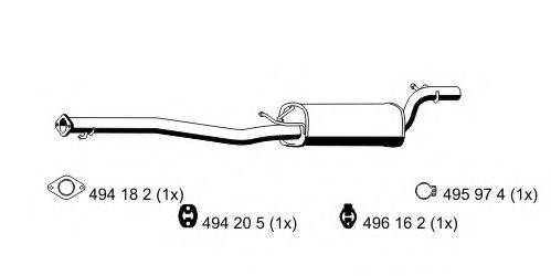 ERNST 313148 Середній глушник вихлопних газів