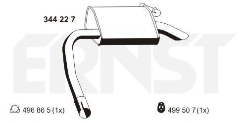 ERNST 344227 Глушник вихлопних газів кінцевий