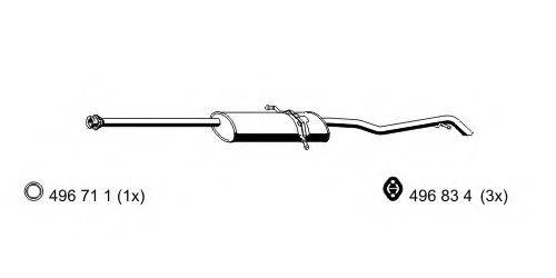 ERNST 351218 Глушник вихлопних газів кінцевий
