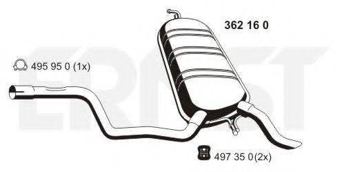ERNST 362160 Глушник вихлопних газів кінцевий