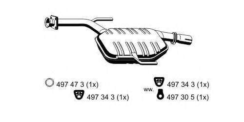 ERNST 375009 Середній глушник вихлопних газів